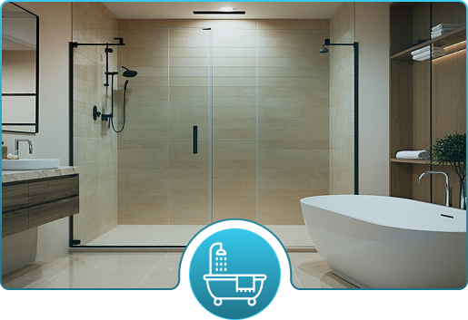 Pose de baignoire et lavabo moderne par un plombier à Nantes